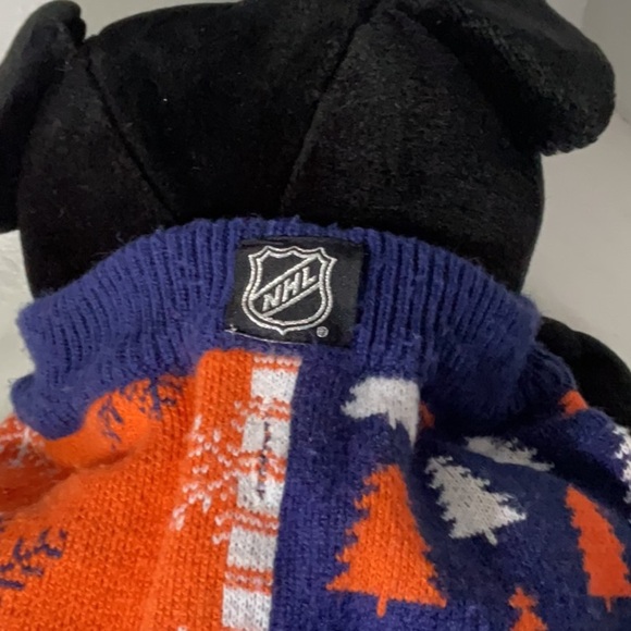 NHL Edmonton Oilers Dog Sweater - Orange and Blue - Picture 2 of 5